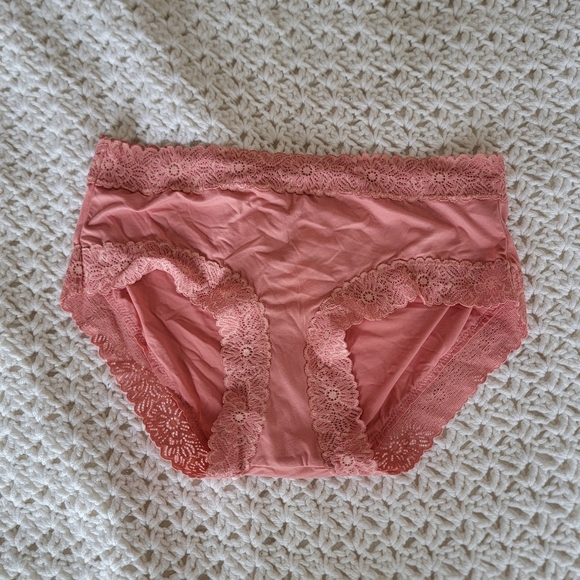 BOGO NWT Aerie Sunnie Blossom Lace Boybrief Underwear Strawberry Mist Size Small - Picture 3 of 5